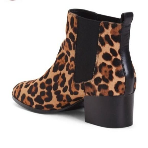 Leopard Animal Print Leather Chelsea Ankle Boots Booties Women | Size 6 - Picture 3 of 16